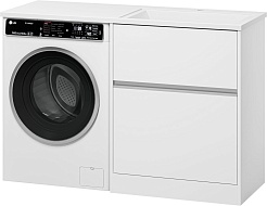 Misty Тумба с раковиной под стиральную машину Ингрид 130 R белая – фотография-2